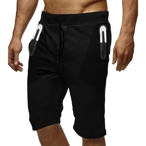 New summer male sports casual shorts stitching contrast color reflective casual shorts mens running short five-point pants man