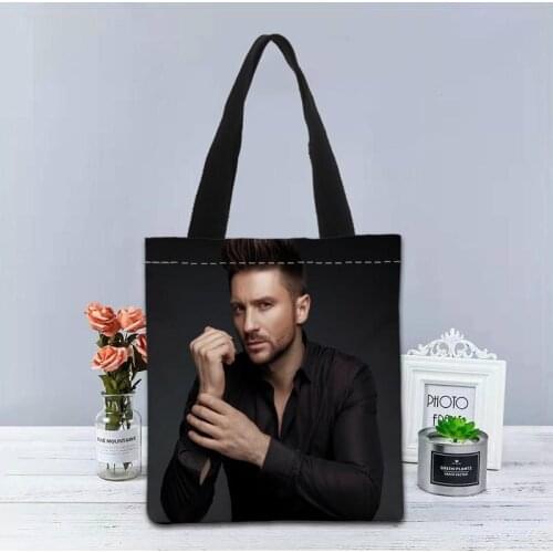 Custom Sergej Lazarev Tote Bag Canvas Fabric Handbag Two Sides Printed Shopping Bag Traveling Casual Useful Shoulder Bag 0603