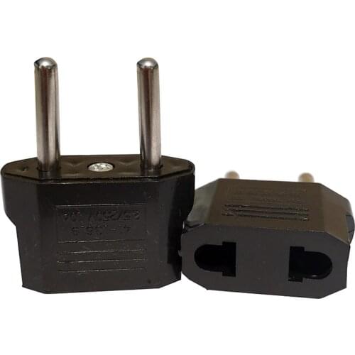 US AU EU To EU Plug /US To EU / Universal Travel Wall AC Power Charger Outlet Adapter Converter 2 Round Socket Pin Free Shipping