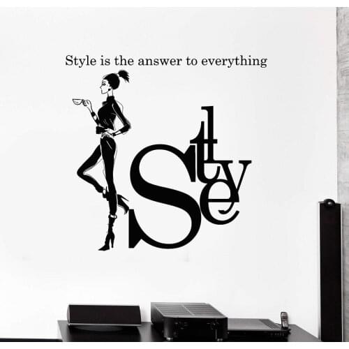 Vinyl Wall Decal Style Woman Quote Girl Fashion Studio Art Room Stickers Mural Unique Gift 2LR3