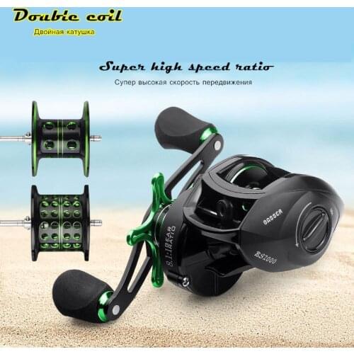 High speed ratio Baitcasting reel Double coil 2 speed Surfcasting Fishing match Precision throw 8kg Casting wheel Snakehead Sea
