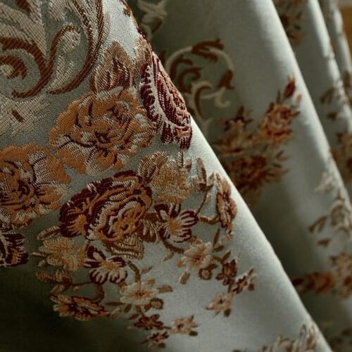High-Precision Jacquard New Chinese Style Light Luxury European Style Shading Curtains for Living Room Bedroom Blackout