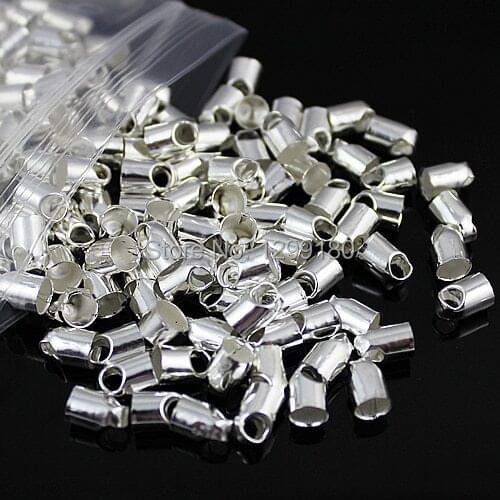 200pcs/lot Cord Crimp End Caps Buckle Tips for Necklace Bracelet Ropes Cords Connectors Clasp,DIY Accessories (K00168)