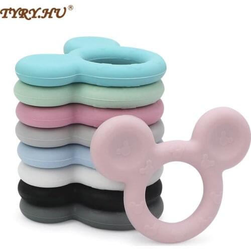 TYRY.HU 3pc Baby Teether Mickey Silicone Baby Teething Animal Rodent Silicone Baby Teethers Soft Texture Teething Toys Baby
