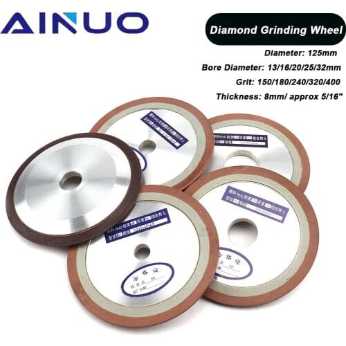5" 125mm Diamond Grinding Wheel Rotary Abrasive Disc Sharpening for Tungsten Steel Milling Tool Carbide Metal