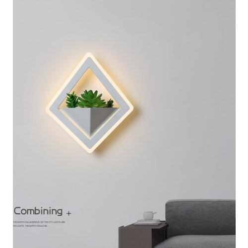 White Modern led Wall lights for Bedside Bedroom/Dinning Room decoration With Plant Led Wall Lamp Home Decoration MJ1125
