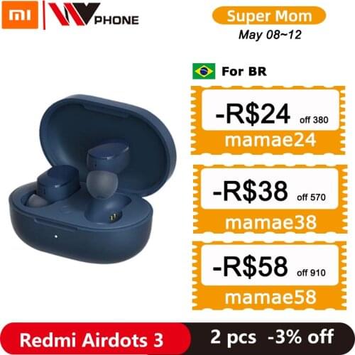 Xiaomi Redmi AirDots 3 Mi True Wireless Bluetooth 5.2 Earphone Stereo Auto Link Smart Wear Apt-X Adaptive Touch Control Headset