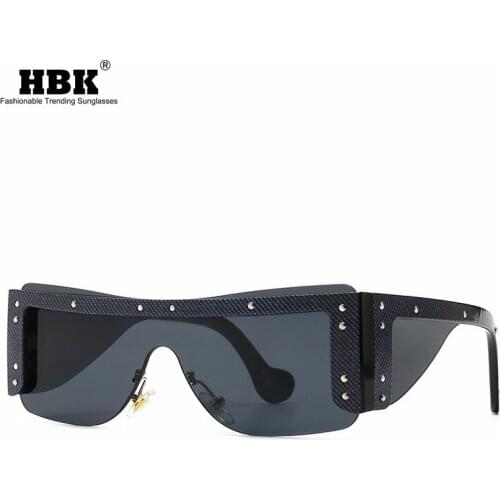 One Piece Oversized Square Rimless Sunglasses Cowboy Decoration Women Men Luxury Brand Designer Sun Glasses Female Trave