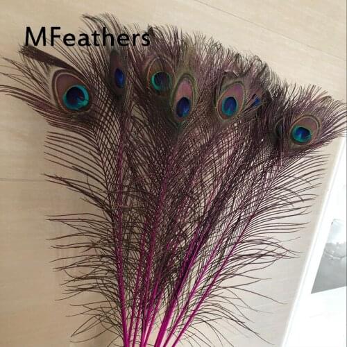 Inch 23-28 60-70CM Beautifully Dyed hot pink natural & real Peacock Feathers
