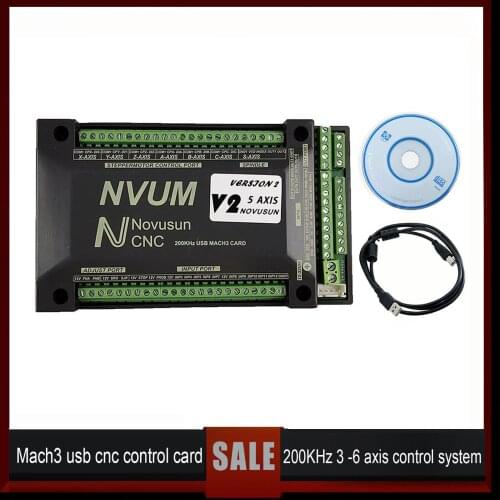 CNC motion controller NVUM 3-axis/4-axis/5-axis/6-axis Mach3 USB card 200KHz for stepper motor and servo motor slave function
