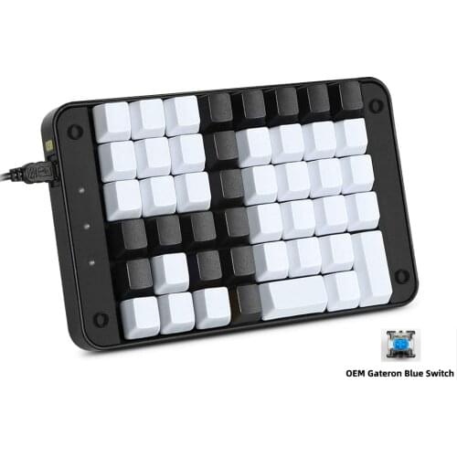 Single-Handed Mechanical Keyboard All 46 Programmable Keys Tools Keypad with OEM Gateron Blue Switches with 8 Macro Keys