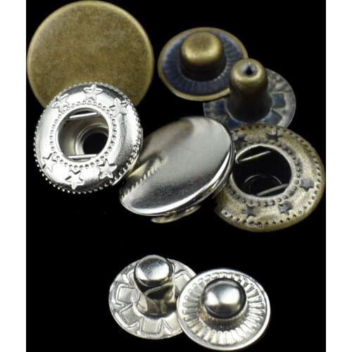 50PCS Metal Press Studs Sewing Button Snap Button Fasteners Sewing Leather Craft Clothes Bags Garment DIY Apparel Accessories