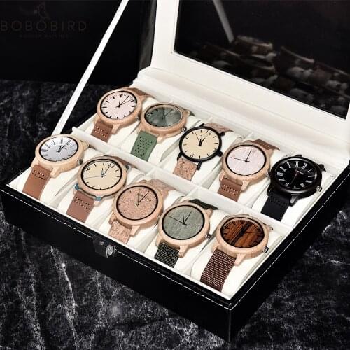 Bobo Bird Mens Watches Men Qaurtz Wristwatches Wood Man Watch Miyota Movement Male Clock Lady Timepiece Women Watches Custom