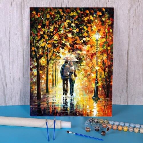 Autumn Walk Coloring By Numbers Painting Kit Oil Paints 50*70 Picture By Numbers Photo Handmade For Adults Handicraft For Art