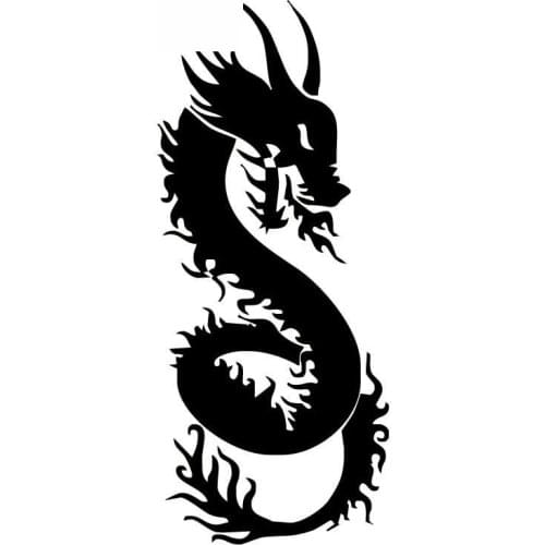 Hot Sale Chinese Dragon Art Car Sticker Fashion Car Window Decoration Personality Pvc Waterproof Decal Black/white, 30cm*13cm