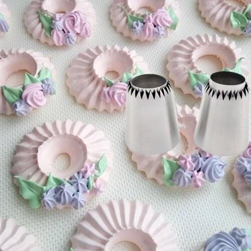 Stainless Steel Japanese Romia Cookie Plastic Extruded Mouth Romeo Mounted Nozzle Hollow Protein Frost Mounted Flowers A1530