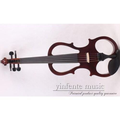 New 5 string 16'' Electric Viola Silent Solid Wood Body Powerful Sound Case Bow brown color