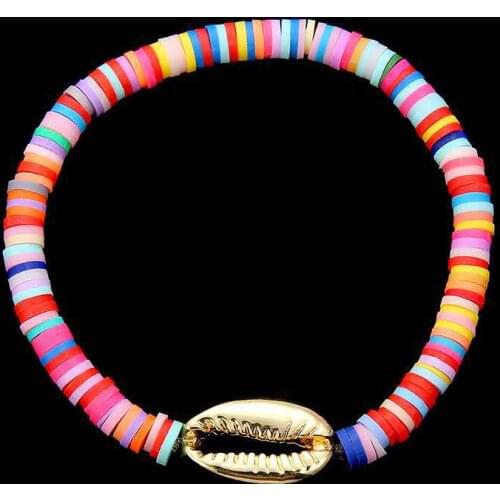 New Bohemian Recyclable Polymer Clay Disc Beads Bracelet Women Handmade Minimalist Charm Bracelet Femme Wristband Jewelry