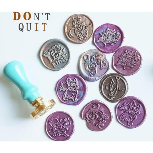 French Bulldog Sealing Wax Stamp Greeting Card Sealing Seal Musical Lacquered Seal Christmas Card Decoration Gift With Handle