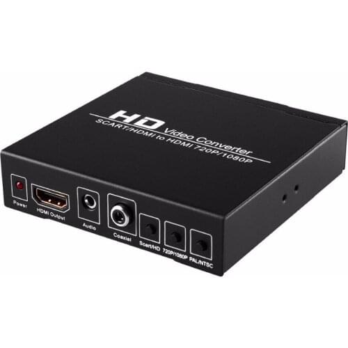 SCART HDMI to HDMI Converter Full HD 1080P Digital High Definition Video Konverter EU/US Power Plug Adapter For HDTV HD