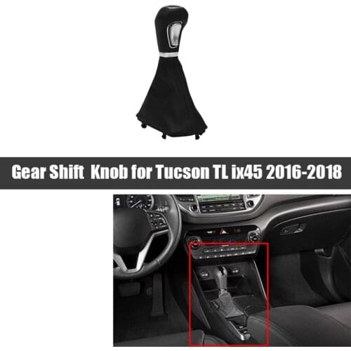 Auto Gear ABS Leather Shift Knob Lever for HYUNDAI Tucson TL Ix45 2016-2018