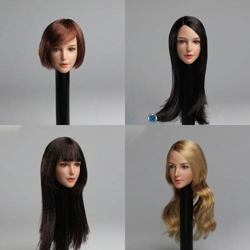 SUPER DUCK SDH011 1/6 Asia Female Head Sculpt Long Hair Beauty Girl Head Carving Fit 12'' Action Figure Body