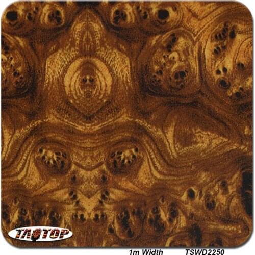 TSD2250 1m*10m Gold Brown Wood Pattern Hydrographics Film Water Transfer Car Sticker Water Transfer Printing Film
