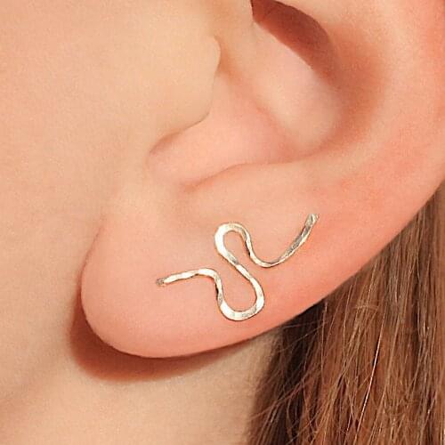 Gold Filled Ear Climber Earrings Handmade Jewelry 925 Silver Jewelry Punk Oorbellen Boho Minimalist Piercing Earrings