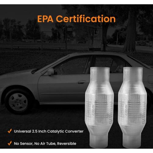 2.5 Inch Universal High Flow Performance Stainless Catalytic Converter pair