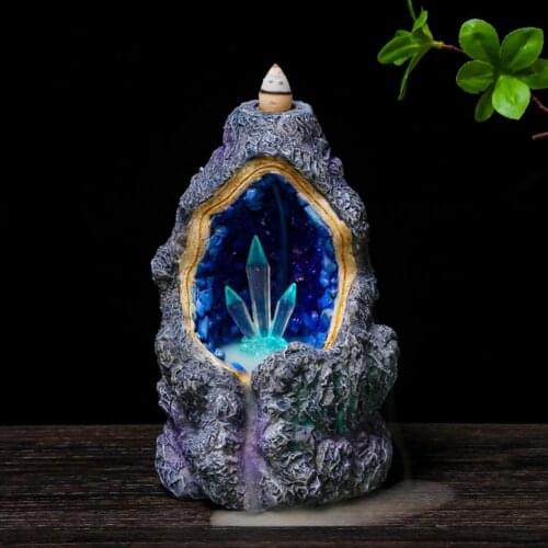 Free 10 Cones Backflow Incense Burner LED Incense Holder Home Decoration Creative Aromatherapy Smoke Reflux Stick Incens
