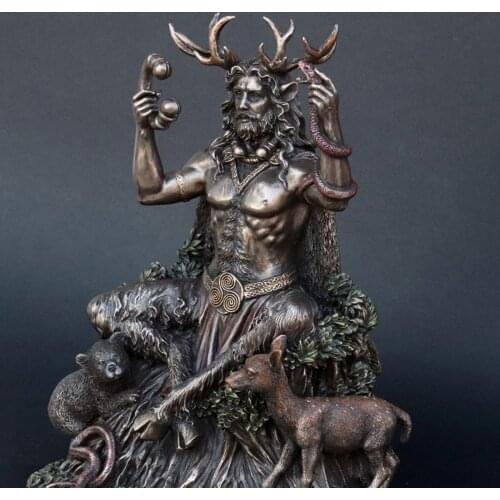 5 Inch Cernunnos Celtics Horned God of Animals Resin Statue The Underworld Statue for Home Garden Decoration Room Decoration GQ
