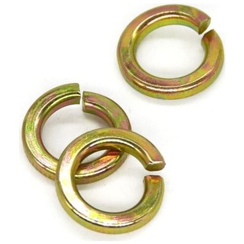 100Pcs GB93 M2.5 M3 M4 M5 M6 M8 Carbon Steel Color Zinc Plated Spring Split Lock Washer Elastic Gasket