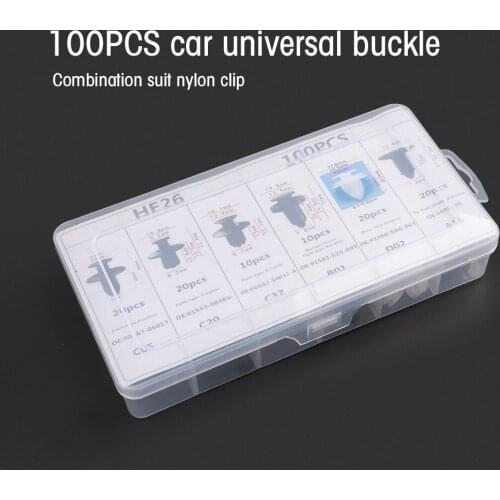 6 Size 100pcs Auto Fastener Clip Mixed Car Body Push Retainer Pin Rivet Bumper Door Trim Panel Retainer Fastener Kit