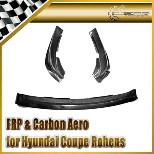 Car Styling For Hyundai Coupe Rohens Genesis 2013 -15 only M&S Carbon Fiber Front Lip (3Pcs)