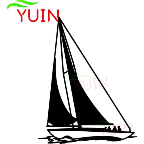 Car Sticker Sailboat Cartoon Decals Auto Supplies Fashion Personality PVC Body Window Decoration Accessories Waterproof Decal