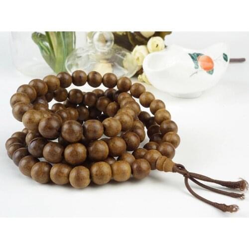 Natural Agilawood Aloeswood 9mm Round Wood Beads Bracelet Women Anniversary Gift Prayer Bead Charms Stretch Crystal Bracelet