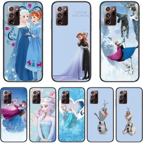 Phone Case Disney Frozon Anna Elsa Olaf Phone Case cover hull For SamSung note20 10 9 8 4 pro plus black prime soft bumper Tra