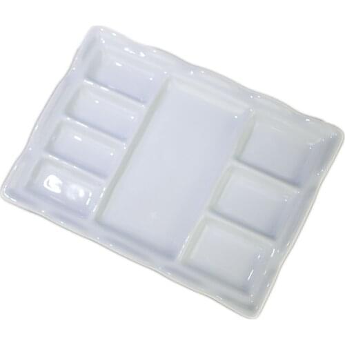 Jingdezhen White Porcelain Palette Gouache Watercolor Palette Chinese Painting Square Palette Art Supplies