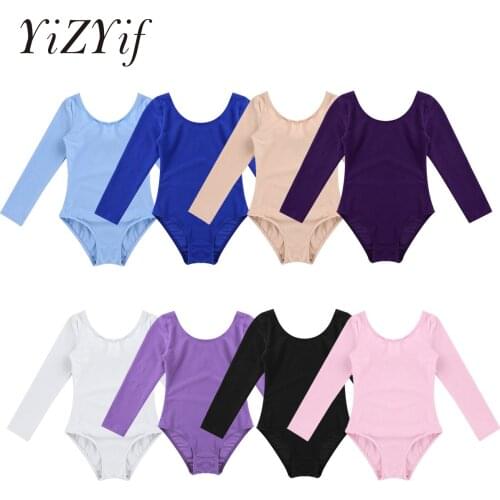 YiZYiF Childrens Ballet Costumes Kids Long Sleeve Turnpakje Dance Bodysuit Gymnastics Leotard for Girls Ballet Tutu Dancerwear