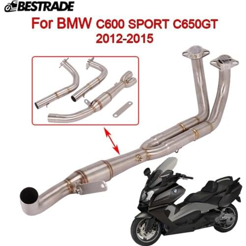 For BMW C600 SPORT C650GT 2012-2015 Motorcycle Exhaust System Connect Link Pipe Front Header Tube Slip On 51mm Stainless Steel