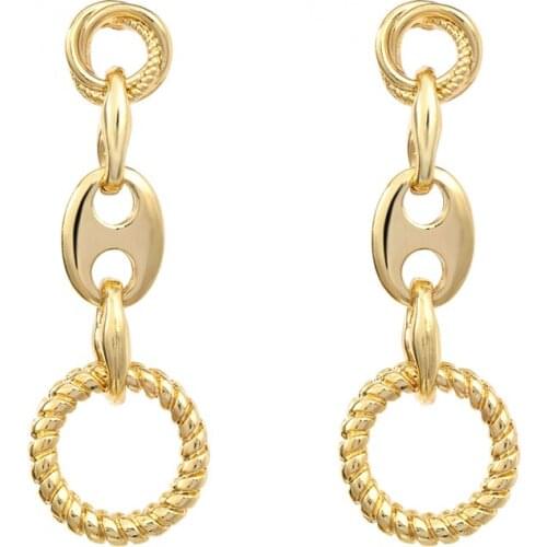 Jaeeyin 2020 Punk Rock Statement Round Pig Nose Hollow Metal Fine Long Hanging Earrings for Women Jewelry серьги 2020 тренд