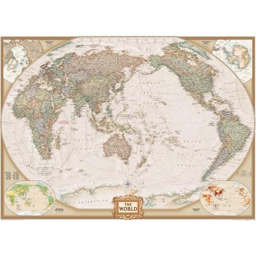 Classic World Map 150x100cm Non Woven Map with Important Cities In Each Country for Trip