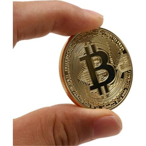 Gold Silver Plated Bitcoin Collectible BTC Coin Pirate Treasure Props Toys For Halloween Party