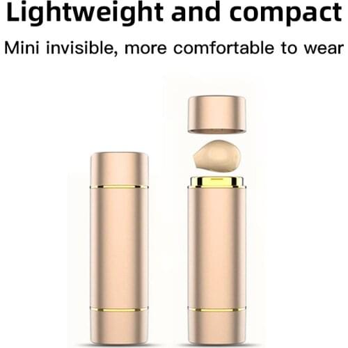 Small Mini Hidden Wireless Bluetooth-compatible 5.0 Earphone Touch Control Lipstick Style Portable Charging Case Earbuds Stereo