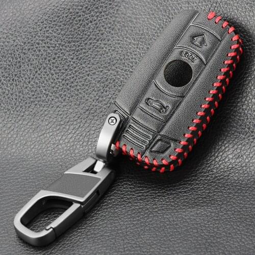 Leather Car Key Case For BMW E90 E60 E70 E87 E30 E34 E36 E38 E39 E46 118 220 M235 320 328 428 435 528 M3 M5 X3 X5 Remote Cover
