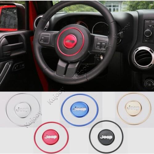 Red/Black/Blue/Silver/Gold Steering Wheel Decoration Ring Trim For Jeep Grand Cherokee 11-13 & wrangler/Compass/Patriot 11-16
