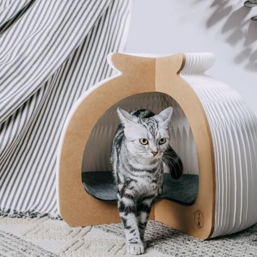 Creative steamed stuffed bun cat nest four seasons general closed cat house winter warm online celebrity jewelry ornaments