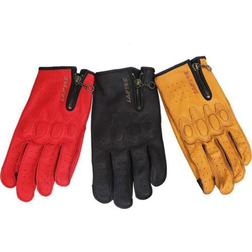 LAFIRE Motorcycle Gloves Summer Riding Leather Gloves Knight Gloves Sheepskin Retro Motorcycle Racing Gloves glove Touch screen