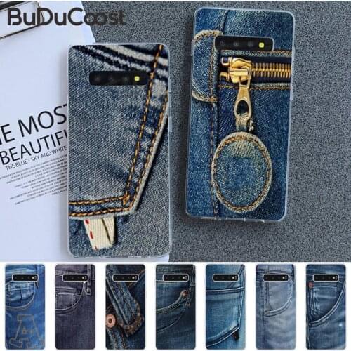 Jeans Pattern Soft Black Phone Case For Samsung S5 6 7 8 9 10 S8 S9 S10 Plus S10E Lite S10-5G S20 UITRA Plus