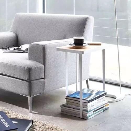 Several iron furniture storage stool beside sofa creative coffee cup notes storage table